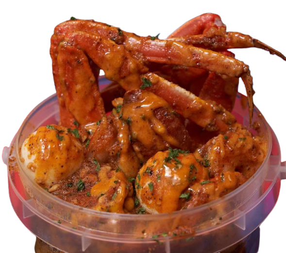 Delicious Cajun seafood boil with shrimp, crawfish, and corn